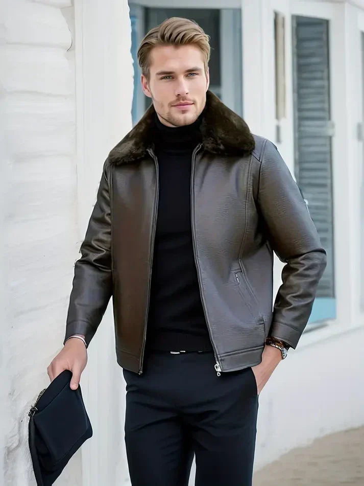 Van Leeuwen | Oliver - Leren Jas met Luxe Kraag