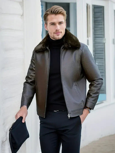 Van Leeuwen | Oliver - Leren Jas met Luxe Kraag