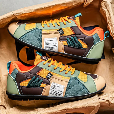 Patchwork-ontwerp skateboardschoenen voor heren