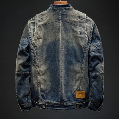 Semi-losse heren denim jas in retro stijl