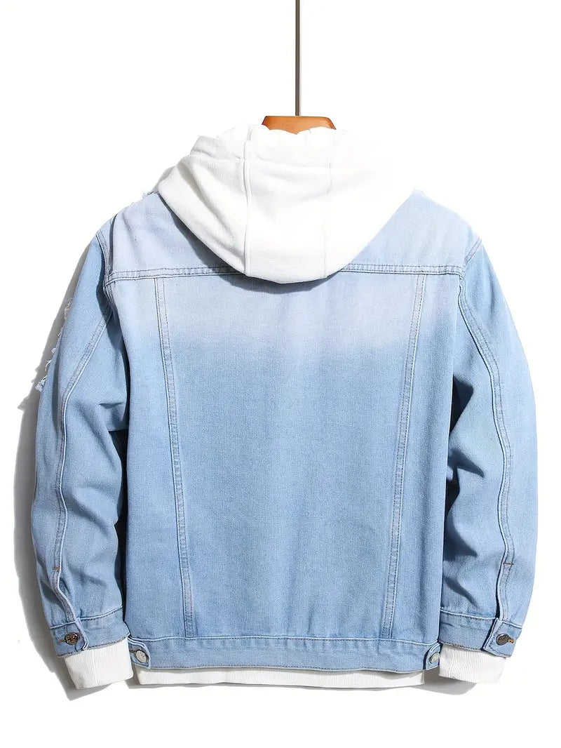 Stoere heren denimjas met patches voor de herfst