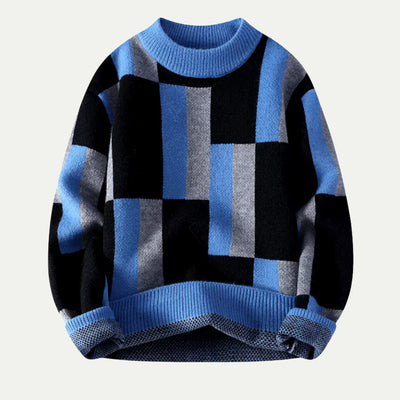 Sweater met modern geometrisch patroon voor heren