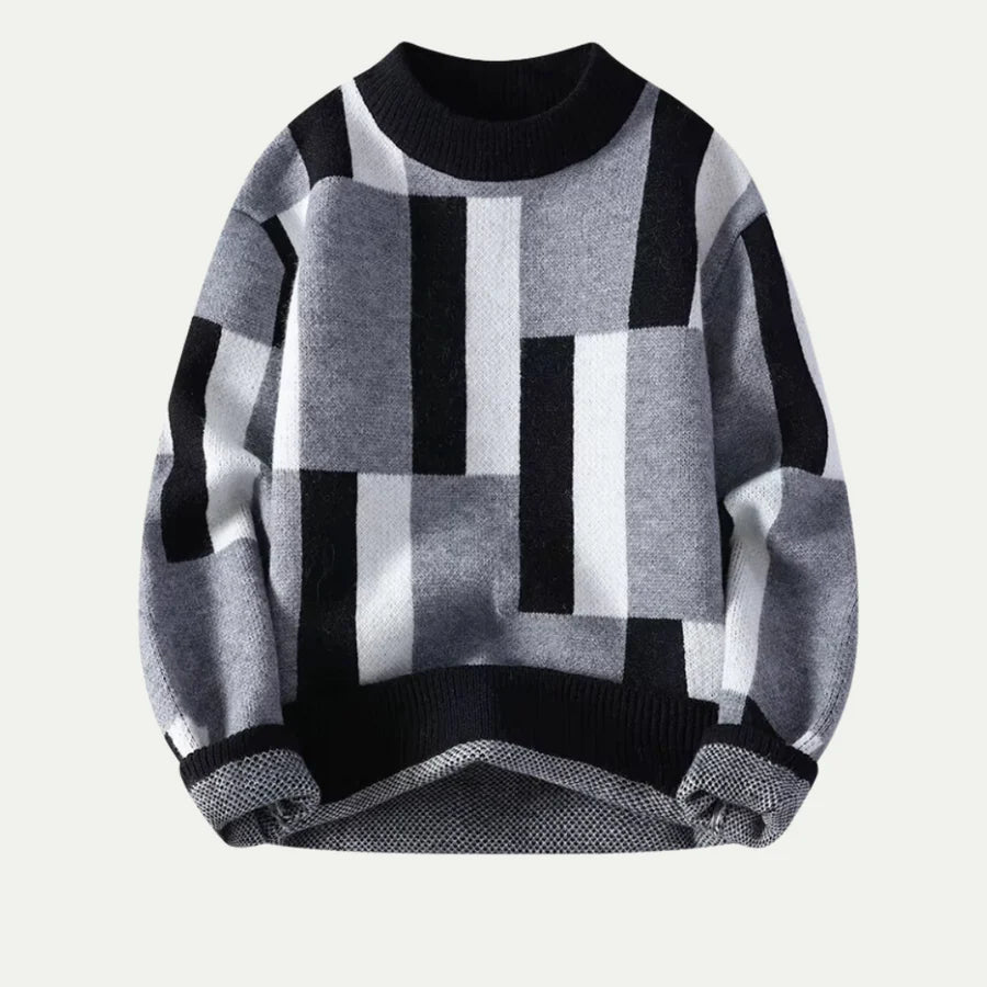 Sweater met modern geometrisch patroon voor heren