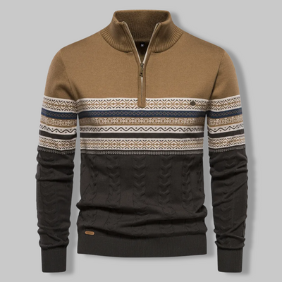 Van Leeuwen | Body Fit Sweater met hoge kraag en ritssluiting voor heren