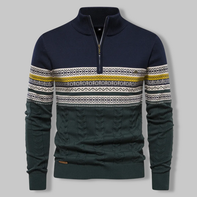 Van Leeuwen | Body Fit Sweater met hoge kraag en ritssluiting voor heren