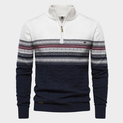 Van Leeuwen | Body Fit Sweater met hoge kraag en ritssluiting voor heren