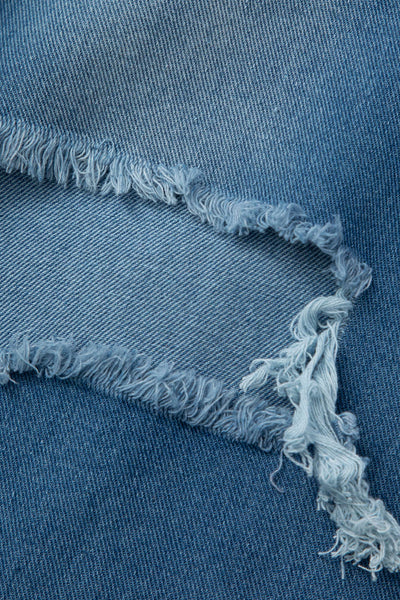 Dames Minimalistische gescheurde jeans met hoge taille