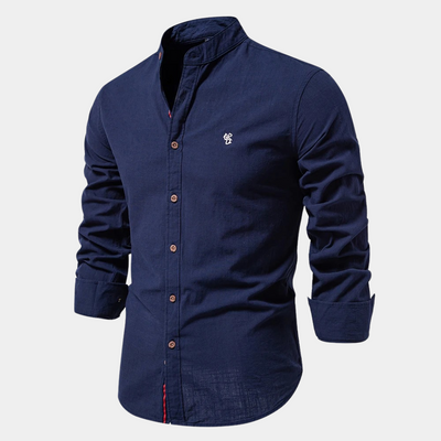 Van Leeuwen | Denim herenpolo in chinostijl