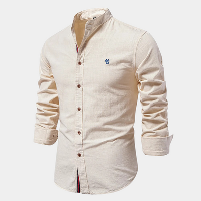 Van Leeuwen | Denim herenpolo in chinostijl