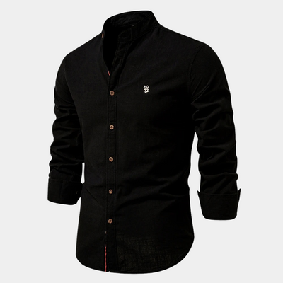 Van Leeuwen | Denim herenpolo in chinostijl