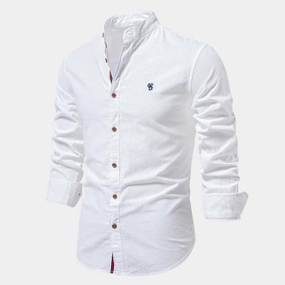 Van Leeuwen | Denim herenpolo in chinostijl