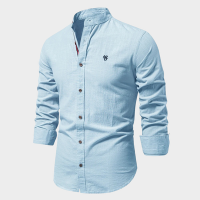 Van Leeuwen | Denim herenpolo in chinostijl