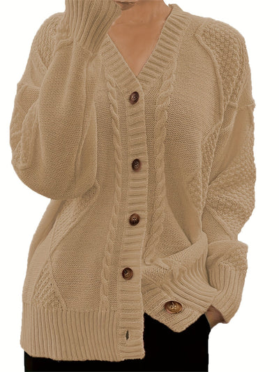 Van Leeuwen Heritage| Luxe Kabelgebreide Dames Cardigan met Knoopsluiting