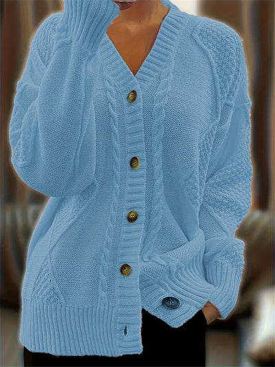Van Leeuwen Heritage| Luxe Kabelgebreide Dames Cardigan met Knoopsluiting