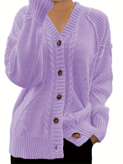 Van Leeuwen Heritage| Luxe Kabelgebreide Dames Cardigan met Knoopsluiting