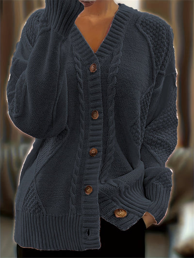 Van Leeuwen Heritage| Luxe Kabelgebreide Dames Cardigan met Knoopsluiting
