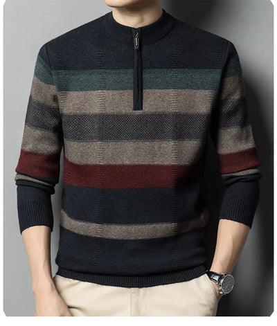 Heren Vintage gestreepte Lente trui
