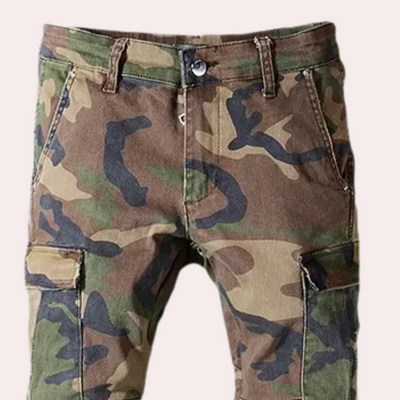 Van Leeuwen | Klassieke camo gescheurde herenjeans