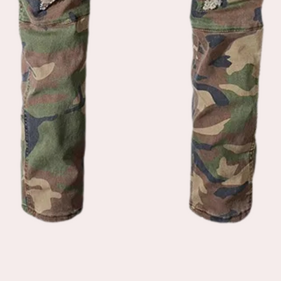 Van Leeuwen | Klassieke camo gescheurde herenjeans