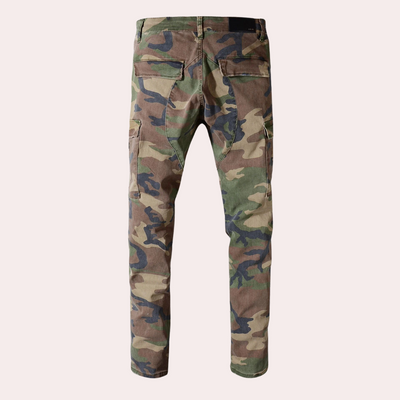 Van Leeuwen | Klassieke camo gescheurde herenjeans