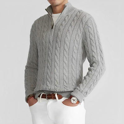 Van Leeuwen - Lucas - Kabelgebreide Half-Zip Trui