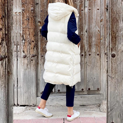 Van Leeuwen - Luxe Gevoerde Lange Bodywarmer met Capuchon