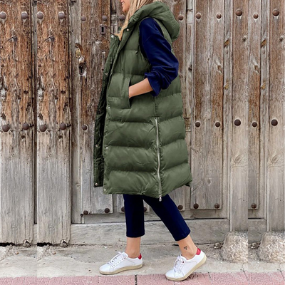 Van Leeuwen - Luxe Gevoerde Lange Bodywarmer met Capuchon