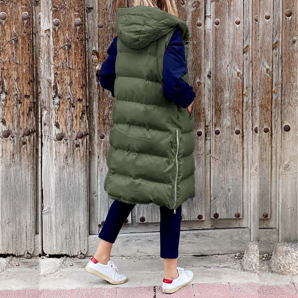 Van Leeuwen - Luxe Gevoerde Lange Bodywarmer met Capuchon