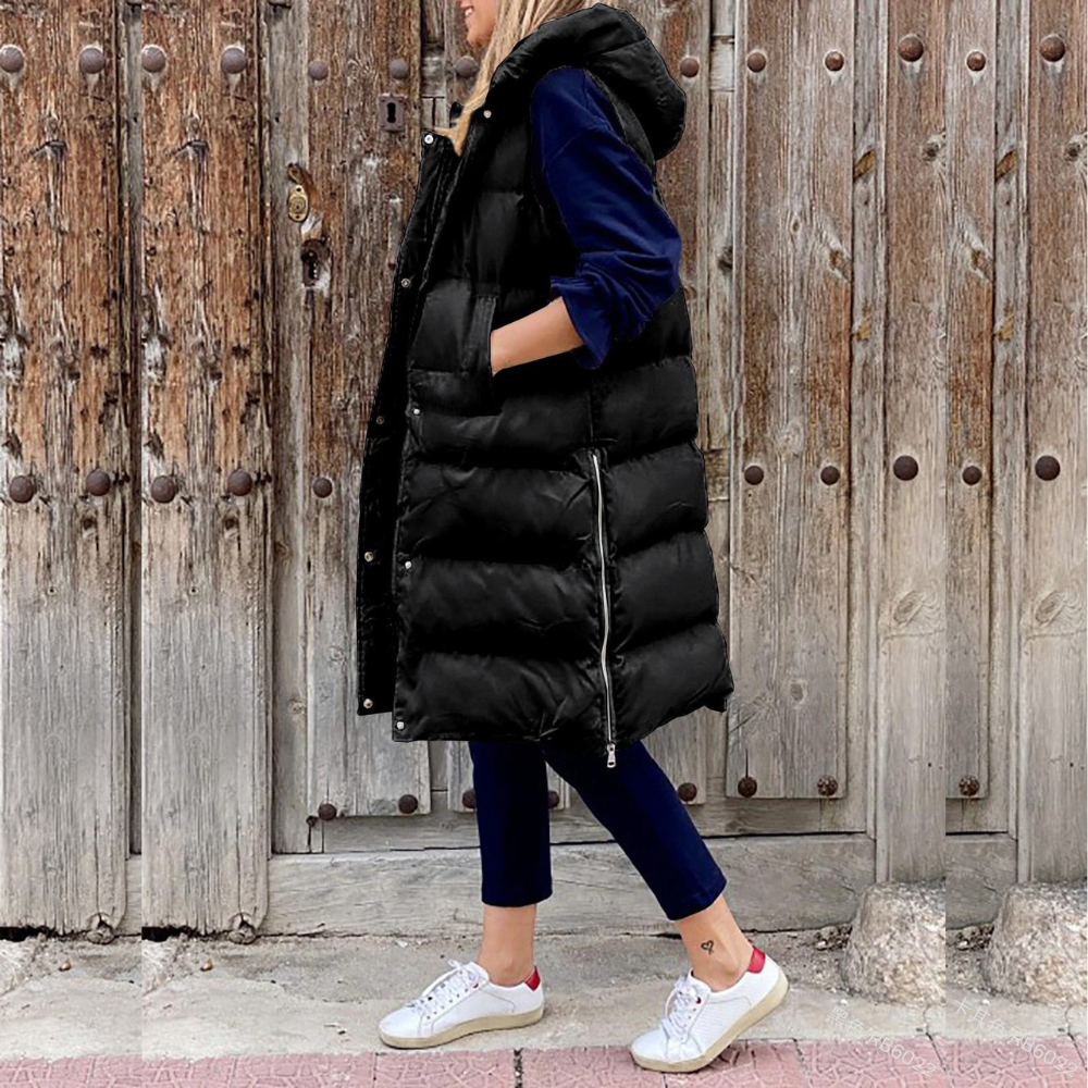 Van Leeuwen - Luxe Gevoerde Lange Bodywarmer met Capuchon