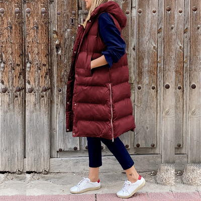 Van Leeuwen - Luxe Gevoerde Lange Bodywarmer met Capuchon