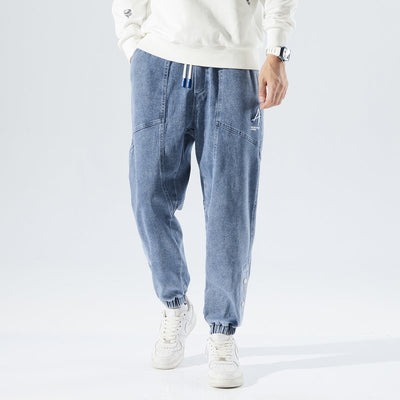 Van Leeuwen | Moderne denim joggerbroek voor heren