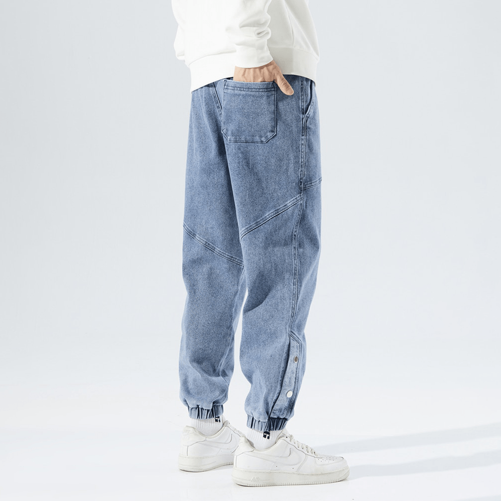 Van Leeuwen | Moderne denim joggerbroek voor heren