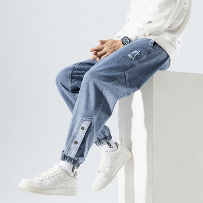 Van Leeuwen | Moderne denim joggerbroek voor heren