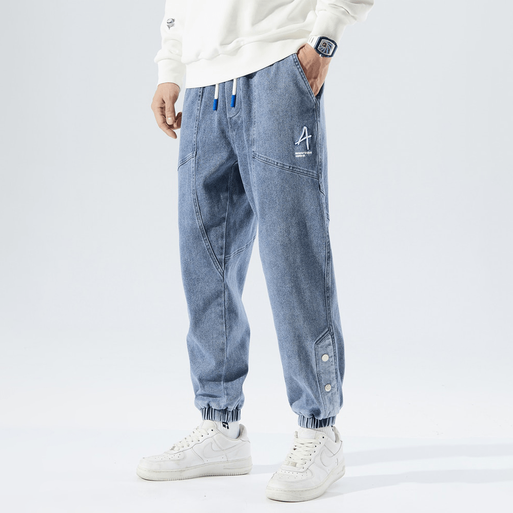 Van Leeuwen | Moderne denim joggerbroek voor heren