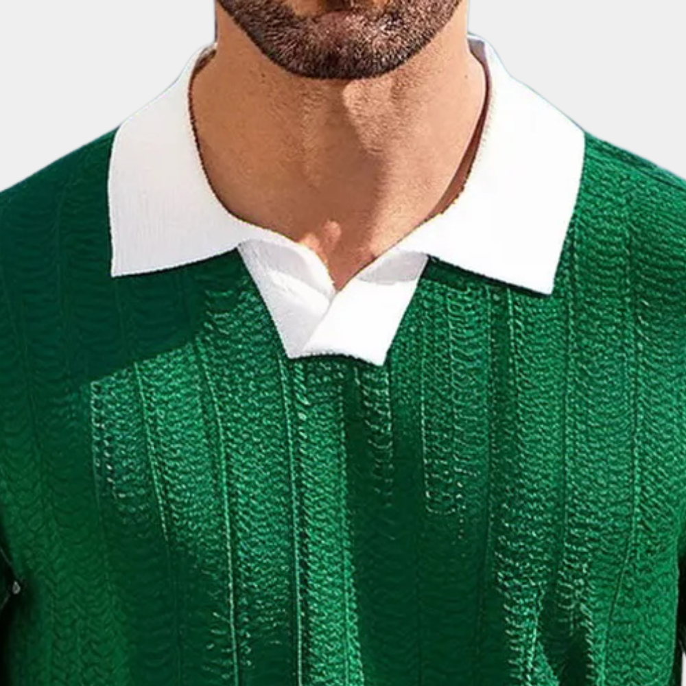 Van Leeuwen | Trendy shirt met gelaagde kraag voor heren
