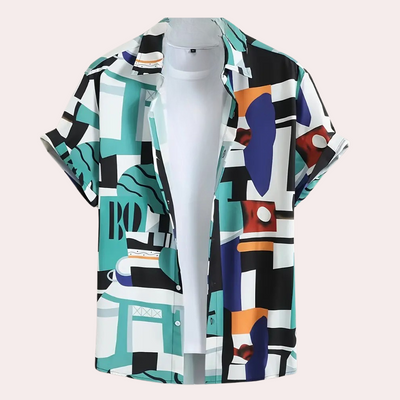 Van Leeuwen | Trendy shirt met geometrisch ontwerp voor heren