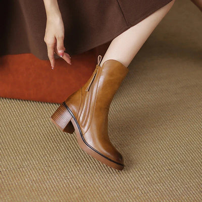 Van Leeuwen | Vrouwen Vintage Hoge Hakken Leren Laarzen