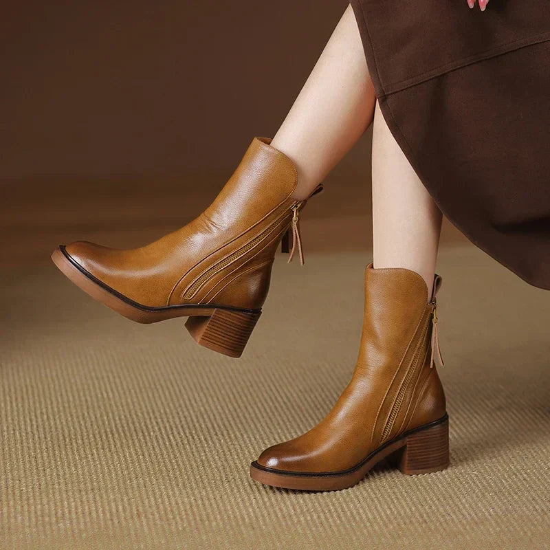 Van Leeuwen | Vrouwen Vintage Hoge Hakken Leren Laarzen