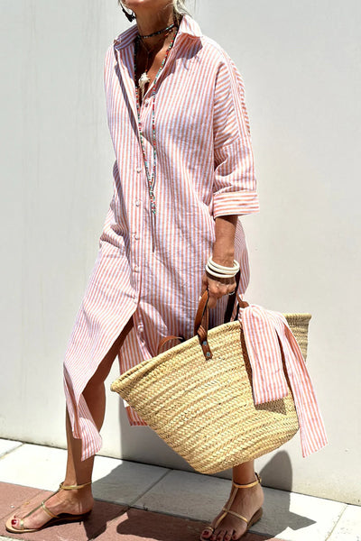 Vintage stijl gestreepte zomerjurk voor dames