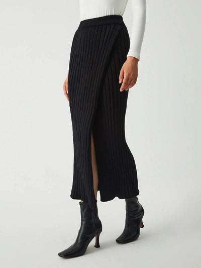 Vrouwen Knitted Maxi Rok met Split Lente