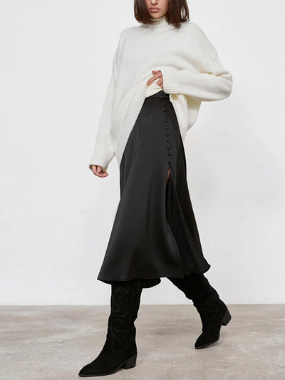 Vrouwen Vintage stijl voorjaarsrok met split